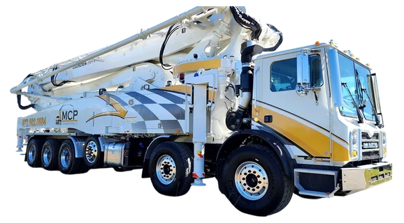 A ZOOMLION 56X-6RZ truck-mounted concrete pump, from ZOOMLION’s North American catalogue