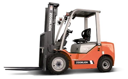 A ZOOMLION FD30H diesel forklift, from ZOOMLION’s North American catalogue