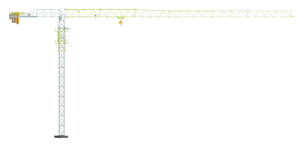 A ZOOMLION flat-top tower crane, from ZOOMLION's North American catalogue